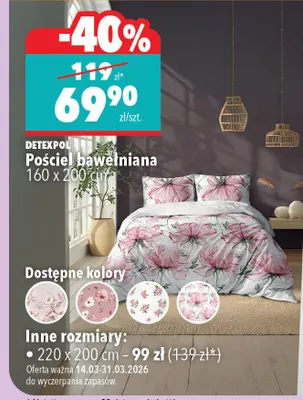 Prześcieradło bawełniane 160 x 200 cm promocja w Biedronka Home