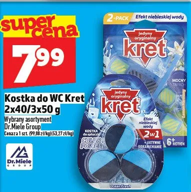 Kostka do WC Kret 2x40/3x50 g promocja w TOPAZ