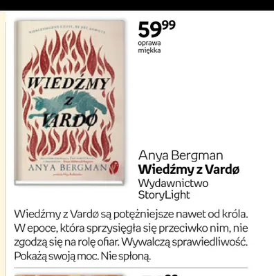 Książka Wiedźmy z Vardø Anya Bergman promocja w Empik