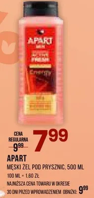 Męski żel pod prysznic Active Fresh Apart promocja w Drogerie Natura