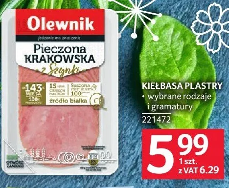 Kiełbasa plastry promocja w Selgros