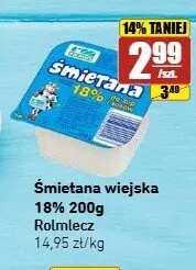 Śmietana wiejska Rolmlecz 18% promocja w API Market