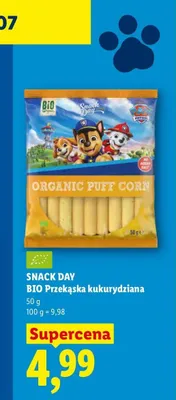 BIO Przekąska kukurydziana Snack Day promocja w Lidl