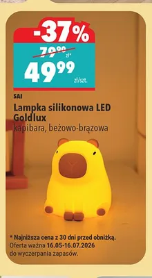 Lampka silikonowa LED SAI Goldlux kapibara beżowo-brązowa promocja w Biedronka
