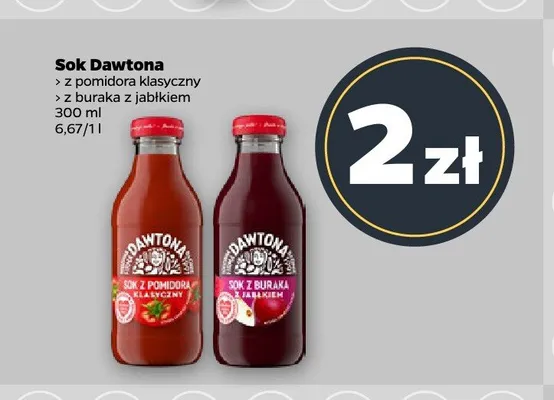 Sok z buraka z jabłkiem Dawtona promocja w Netto