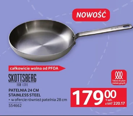 Patelnia Skottsberg Stainless Steel 24 cm promocja w Selgros