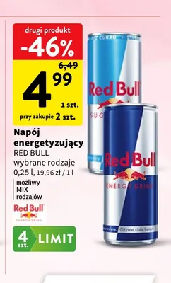 Napój energetyzujący Red Bull promocja w Intermarche