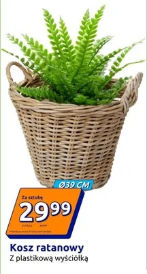 Kosz ratanowy z plastikową wyściółką promocja w Action