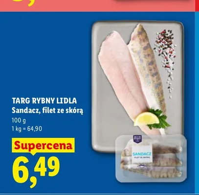 Sandacz filet ze skórą Targ Rybny Lidla promocja w Lidl