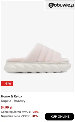 Kapcie różowe Home & Relax promocja w eobuwie.pl