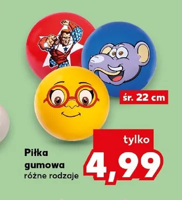 Piłka gumowa śr. 22cm promocja w Kaufland
