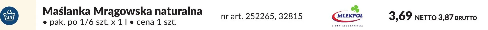 Maślanka Mrągowska naturalna promocja w Makro