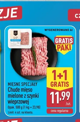Chude mięso mielone z szynki wieprzowej Mięsne Specjały promocja w Aldi