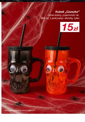Kubek Czaszka z pokrywką i słomką 500 ml promocja w KiK