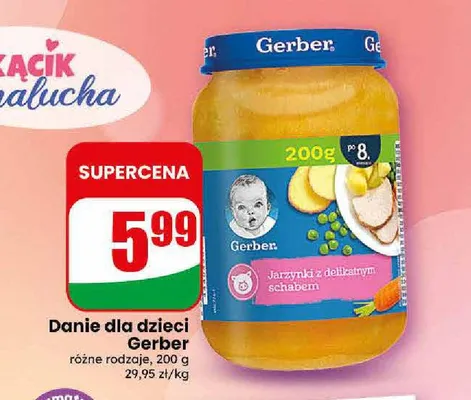 Danie dla dzieci Gerber jarzynki z delikatnym schabem promocja w Dino