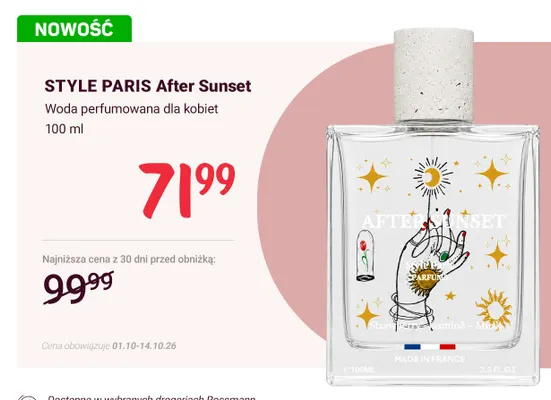 Woda perfumowana dla kobiet Style Paris After Sunset promocja w Rossmann