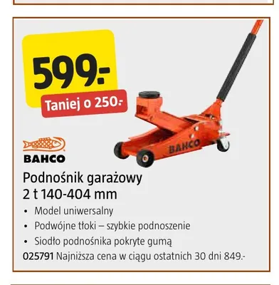 Podnośnik garażowy 2 t 140-404 mm Bahco promocja w Jula