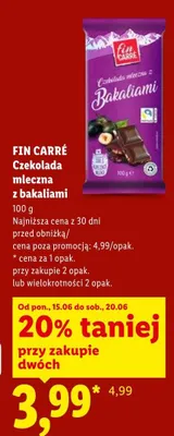 Czekolada mleczna z bakaliami Fin Carré promocja w Lidl
