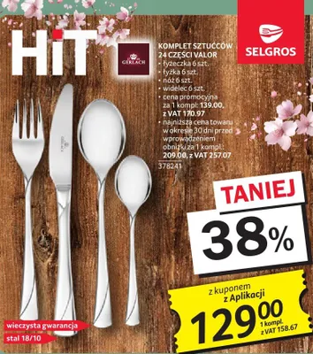 Komplet sztućców Gerlach Valor 24 części promocja w Selgros
