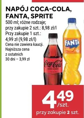 Napój coca-cola, fanta, sprite promocja w Stokrotka