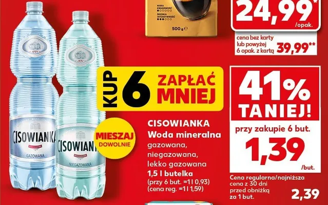Woda mineralna gazowana, niegazowana, lekko gazowana promocja w Kaufland