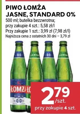 Piwo jasne, standard Łomża 0% promocja w Stokrotka