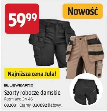 Szorty robocze damskie Bluewear czarne rozmiary 34-46 promocja w Jula