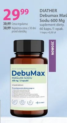 Debumax Maślan Sodu 600 mg Diather promocja w Hebe