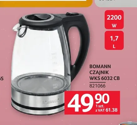 Czajnik Wks 6032 Cb Bomann promocja w Selgros