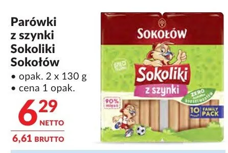 Parówki z szynki Sokoliki Sokołów promocja w Makro