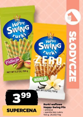 Rurki waflowe pistacja wanilia bez cukru promocja w Netto
