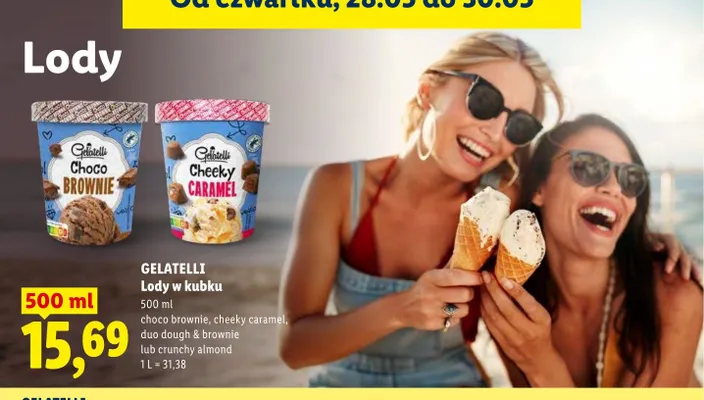 Lody w kubku Gelatelli crunchy almond promocja w Lidl