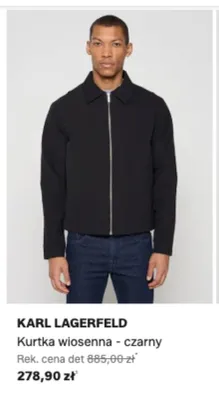 Kurtka wiosenna Karl Lagerfeld czarny promocja w Lounge by Zalando