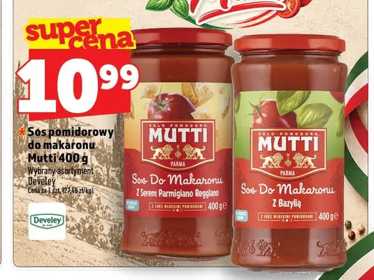 Sos pomidorowy do makaronu z serem Parmigiano Reggiano Mutti promocja w TOPAZ