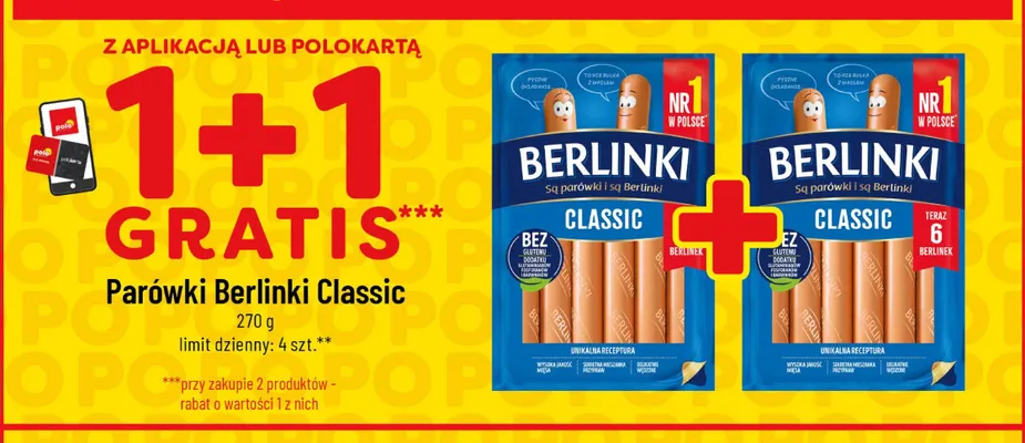 Parówki Berlinki Classic promocja w POLOmarket