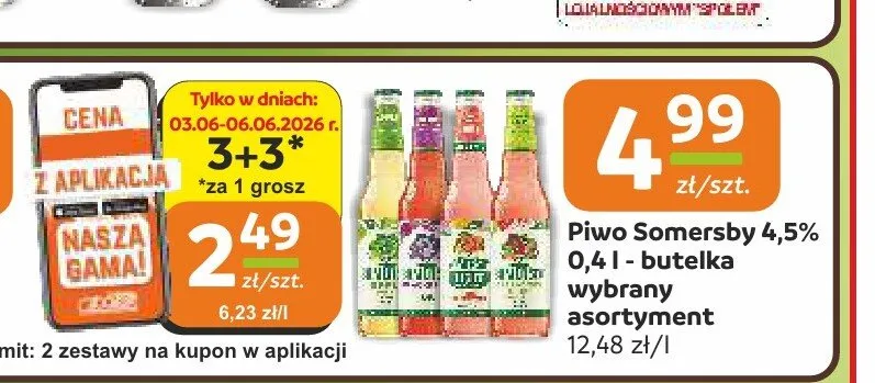 Piwo Somersby Apple promocja w Społem Częstochowa