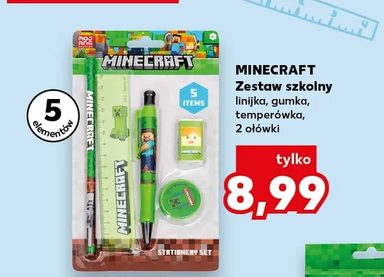 Zestaw szkolny Minecraft promocja w Kaufland