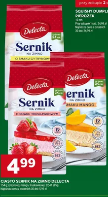 Ciasto Sernik na zimno Delecta o smaku cytrynowym promocja w Stokrotka