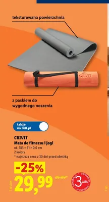 Mata do fitnessu i jogi Crivit promocja w Lidl
