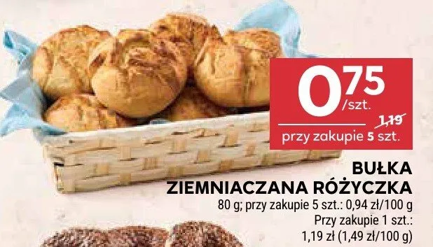 Bułka ziemniaczana różyczka promocja w Stokrotka