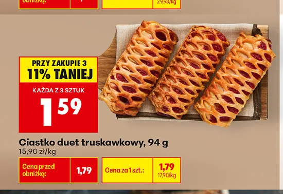 Ciastko duet truskawkowy promocja w Biedronka