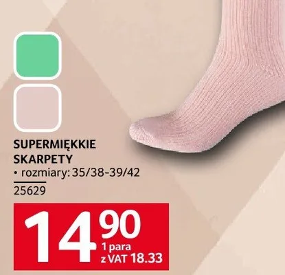 Supermiękkie skarpety rozmiary 35/38-39/42 promocja w Selgros