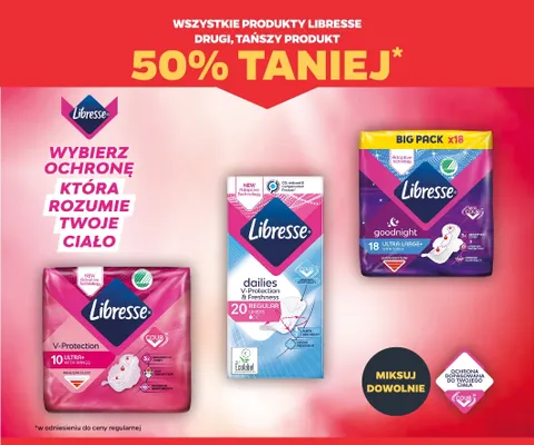 Podpaski Libresse V-Protection Ultra+ promocja w Netto