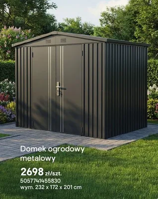 Domek ogrodowy metalowy promocja w Castorama