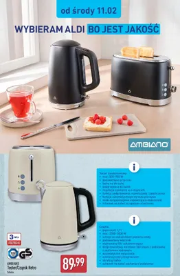 Toster retro, 2 kolory AMBIANO promocja w Aldi