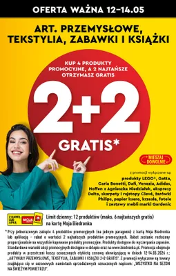 Artykuły przemysłowe, tekstylia, zabawki i książki 2+2 GRATIS promocja w Biedronka
