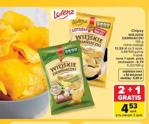 Chipsy Wiejskie Ziemniaczki promocja w Carrefour