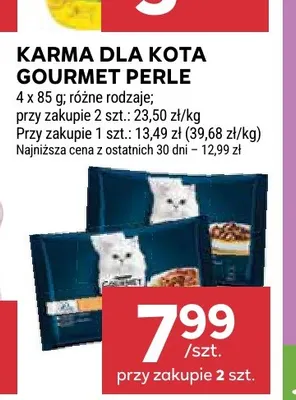 Karma dla kota Gourmet Perle 4-pak promocja w Stokrotka