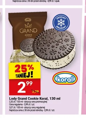 Lody Grand Cookie Koral promocja w Twój Market