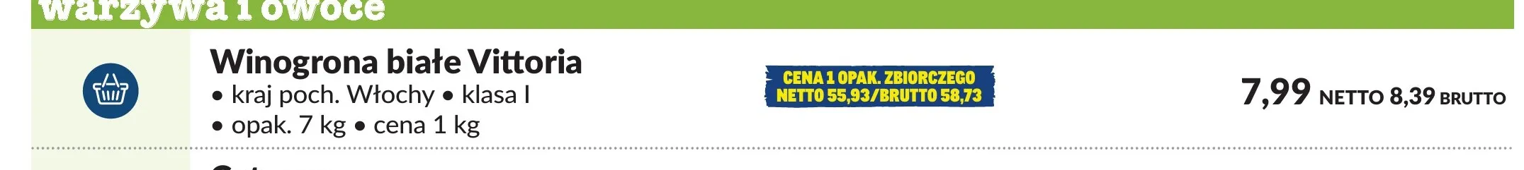 Winogrona białe Vittoria promocja w Makro
